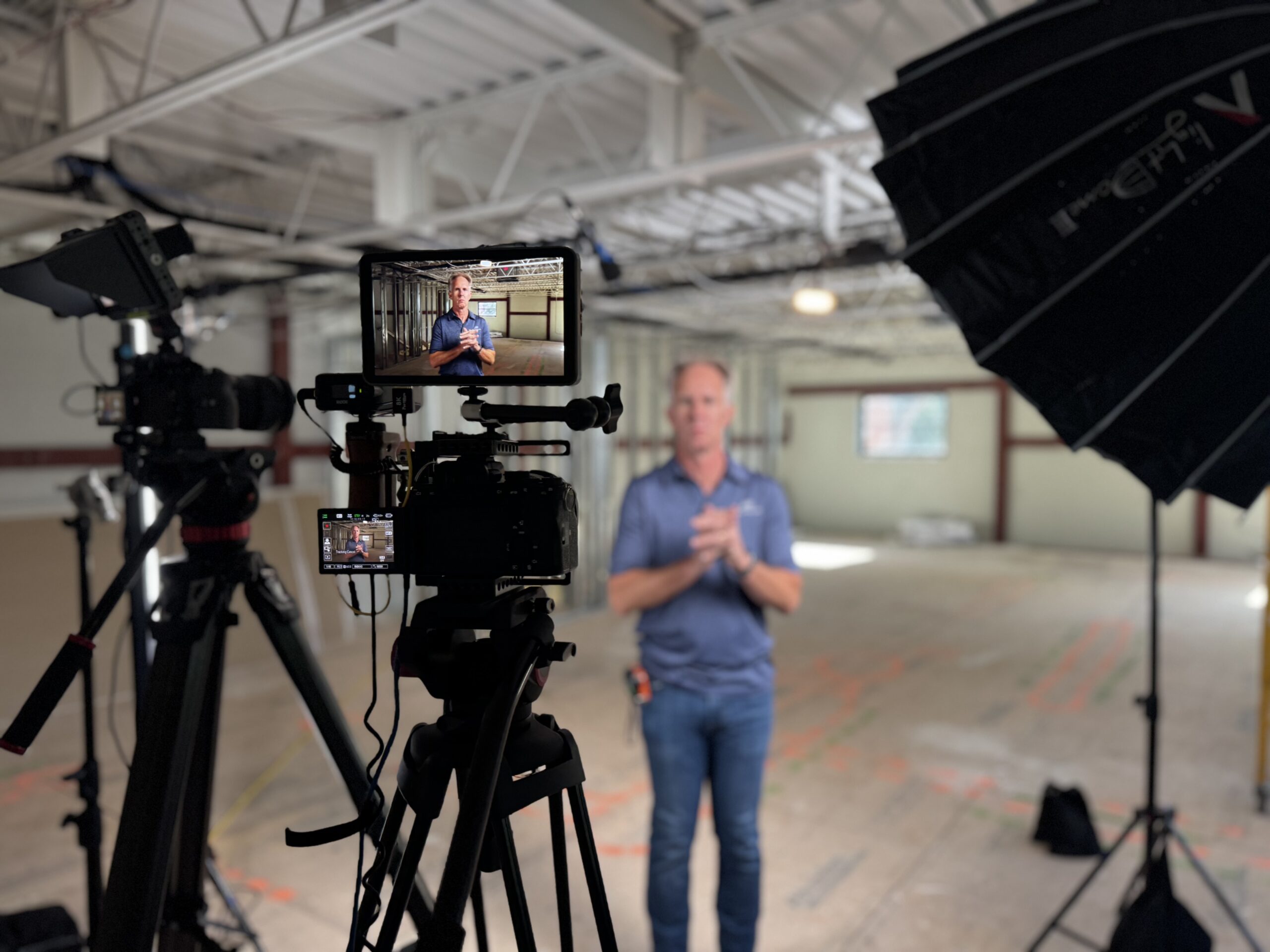 Spiracle crew filming on set during a partner video production